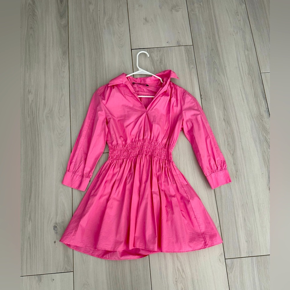 Pretty bright pink dress form Zara the size is a small and was worn once